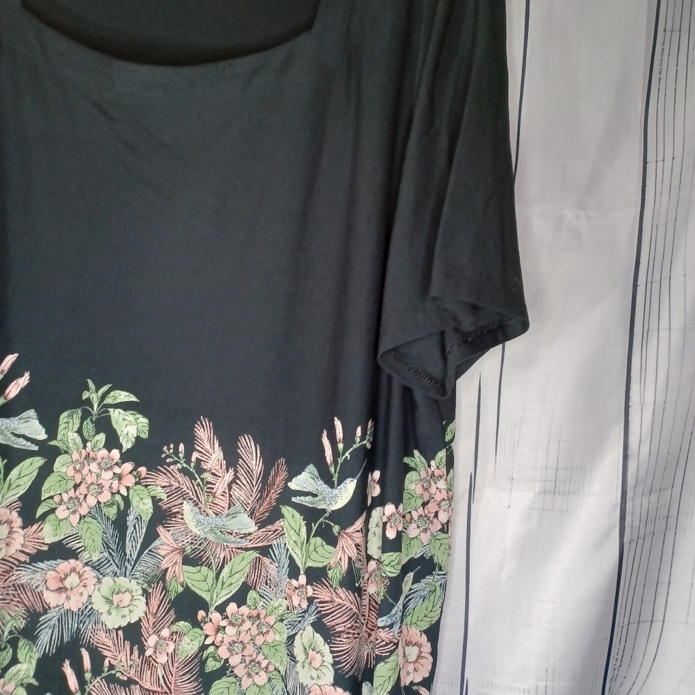 J.Jill Wearever Collection Square Neck Floral Casual Workwear Modest Top - Picture 5 of 12